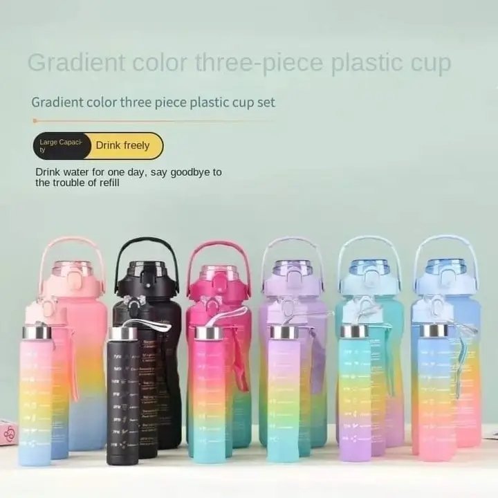 قارورات ماء رياضية(3قطع) 'بتدرج الكمية"2800da